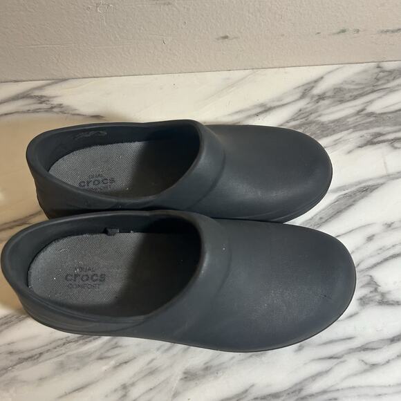 Crocs Neria Pro ll Shoes Slip Resistant Slip On Clogs Black Womens 7 Mules Work - Picture 2 of 6